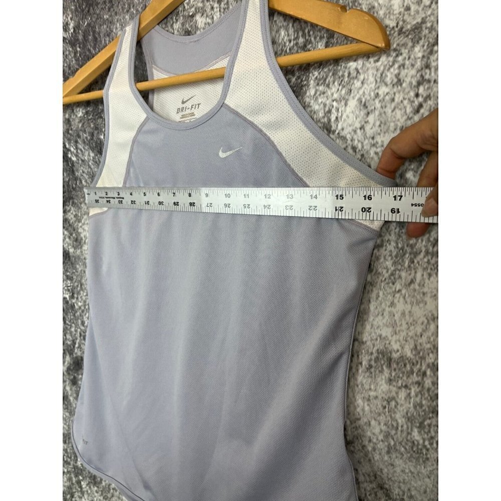 Nike dri fit racer back tank top athletic workout Lilac white women's size M - Picture 10 of 12